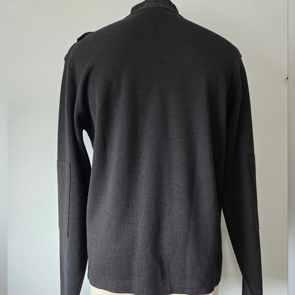 TSR TESSITORE Merino Wool Front Zip Black Sweater. Size Large - Picture 7 of 14